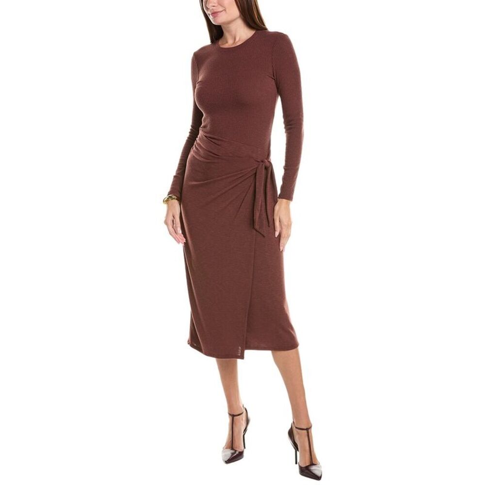 Michael Stars Womens  Margo Midi Dress, Brown